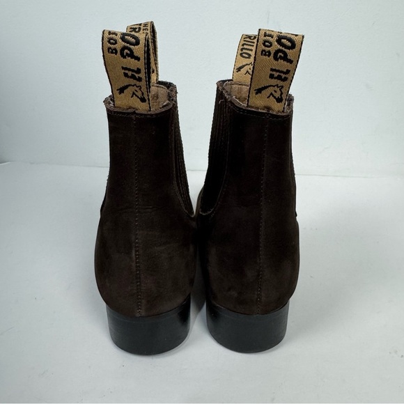 El Potrillo Brown Leather Suede Chelsea Ankle Boots Western Rodeo Country